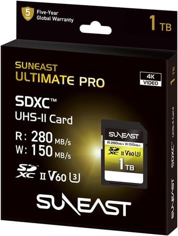 Thẻ nhớ Suneast SDXC V60 UHS-II U3, dung lượng 1TB, tốc độ đọc 280mb/s, ghi 150mb/s
