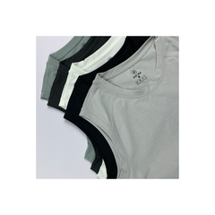 Áo Tank nam PAPKA 1005 chất PC màu trắng in logo đơn giản năng động