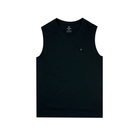 Áo Tank nam PAPKA 1005 chất PC màu đen in logo đơn giản năng động