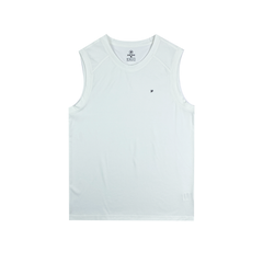 Áo Tank nam PAPKA 1005 chất PC màu trắng in logo đơn giản năng động