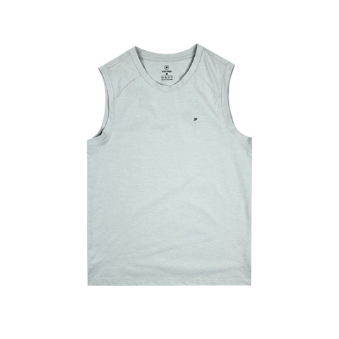 Áo Tank nam PAPKA 1005 chất PC màu xám nhạt in logo đơn giản năng động