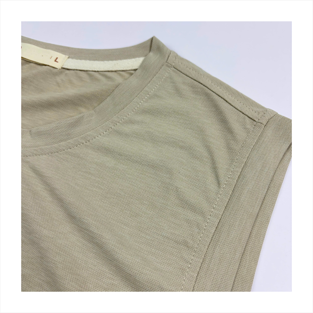Áo tank nam PAPKA 1008 chất Cotton Jersey màu xanh đen co dãn thấm hút cực thoáng mát