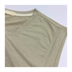 Áo tank nam PAPKA 1008 chất Cotton Jersey màu xanh đen co dãn thấm hút cực thoáng mát