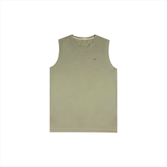 Áo tank nam PAPKA 1008 chất Cotton Jersey màu be co dãn thấm hút cực thoáng mát