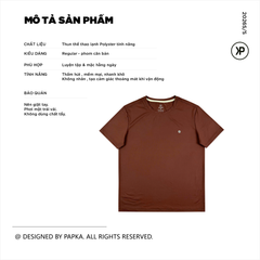 Áo thể thao nam 1035 thun lạnh màu đỏ in logo tròn năng động thoáng mát