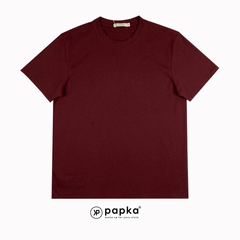 Áo thun Tshirt nam Papka 1036 cơ bản màu đỏ đậm chất cotton form rộng tạo cảm giác thoải mái tuyệt đối