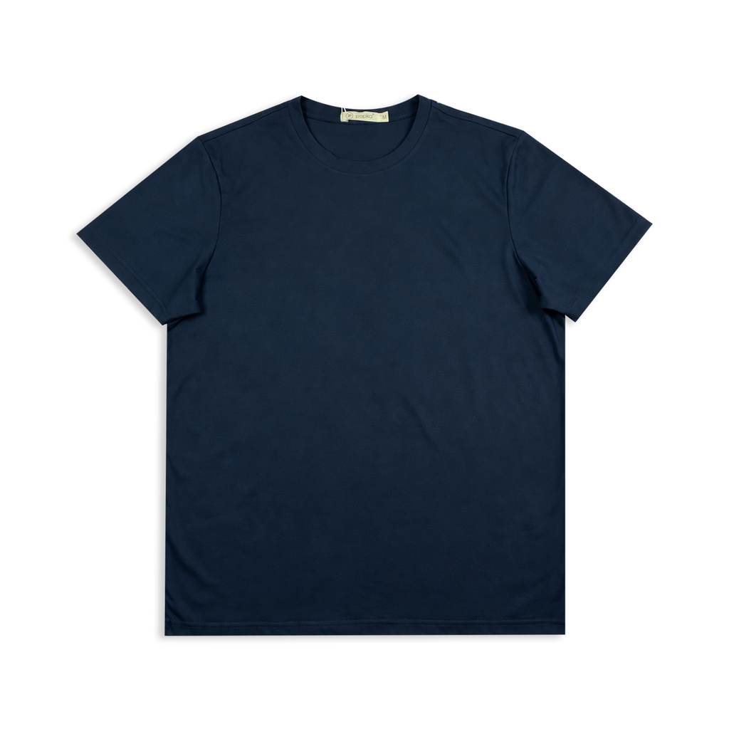 Áo thun Tshirt mặc nhà PAPKA 1036 màu xanh cổ vịt mỏng nhẹ thoải mái