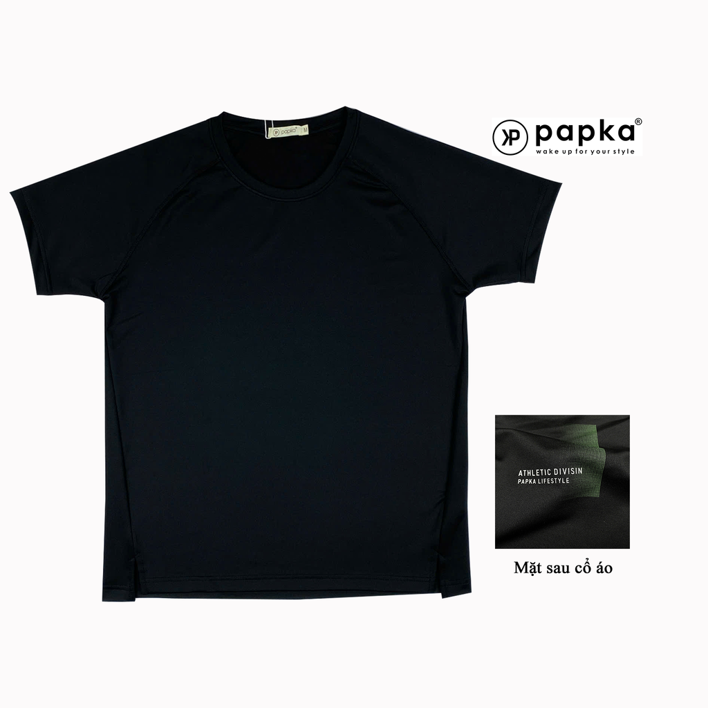Áo thun thể thao nam Papka 1041 màu xám chất polypique vô cùng thoải mái, bền màu và thấm hút tốt phối hình in sau