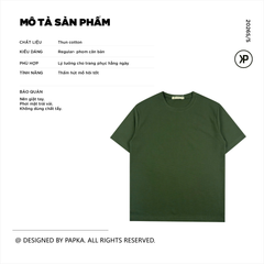 Áo thun thể thao nam PAPKA 1066 màu xanh rêu chất Cotton PC lưới thoáng mát