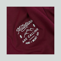 Áo Tshirt nam Papka 1076 màu đỏ thêu chữ Mountain cho phong cách năng động thích xê dịch