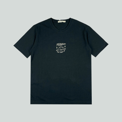 Áo Tshirt nam Papka 1076 màu đen thêu chữ Mountain cho phong cách năng động thích xê dịch