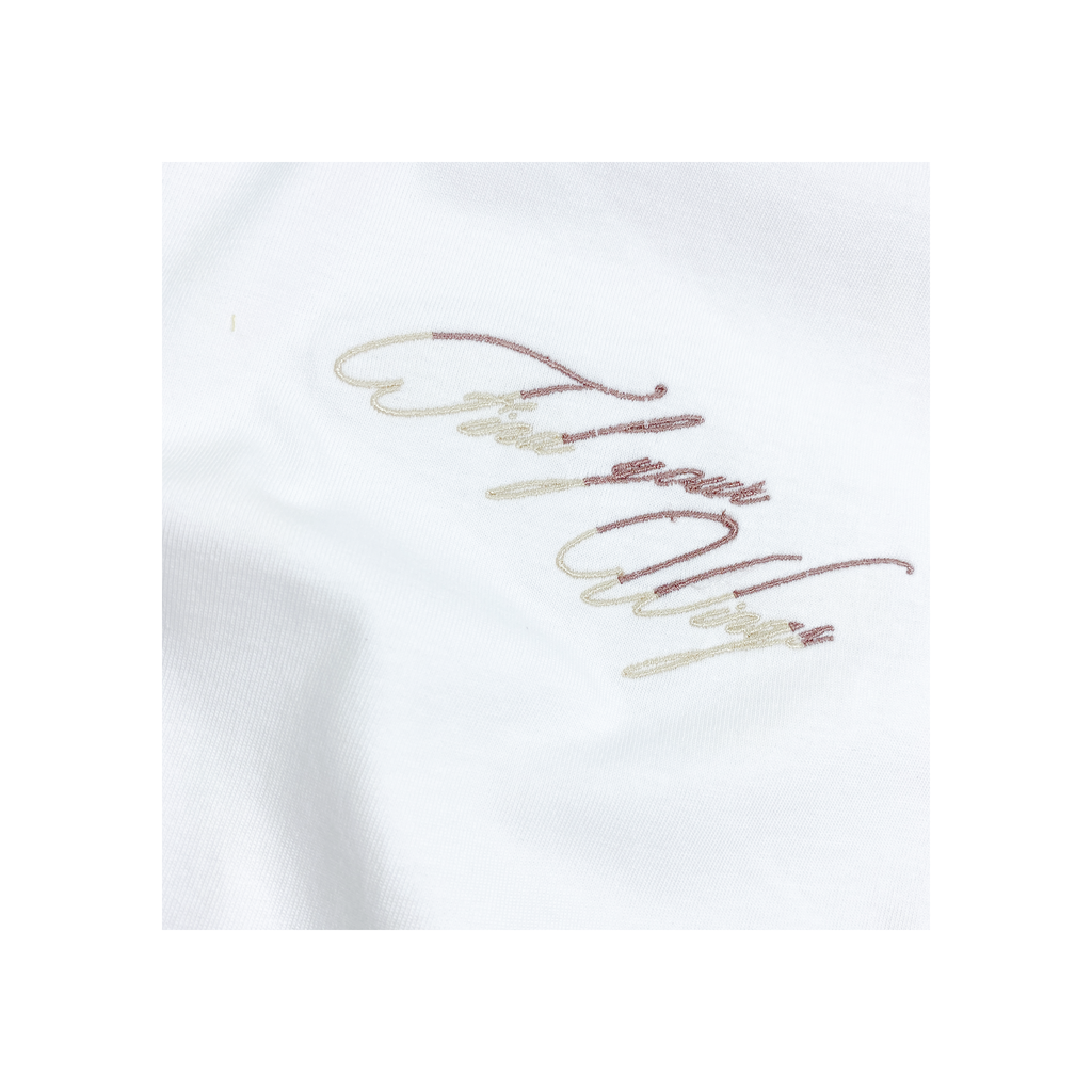 Áo Tshirt nam PAPKA 1076 chất Cotton 100% màu trắng thêu chữ FIND YOUR WINGS