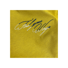 Áo Tshirt nam PAPKA 1076 chất Cotton 100% màu vàng thêu chữ FIND YOUR WINGS