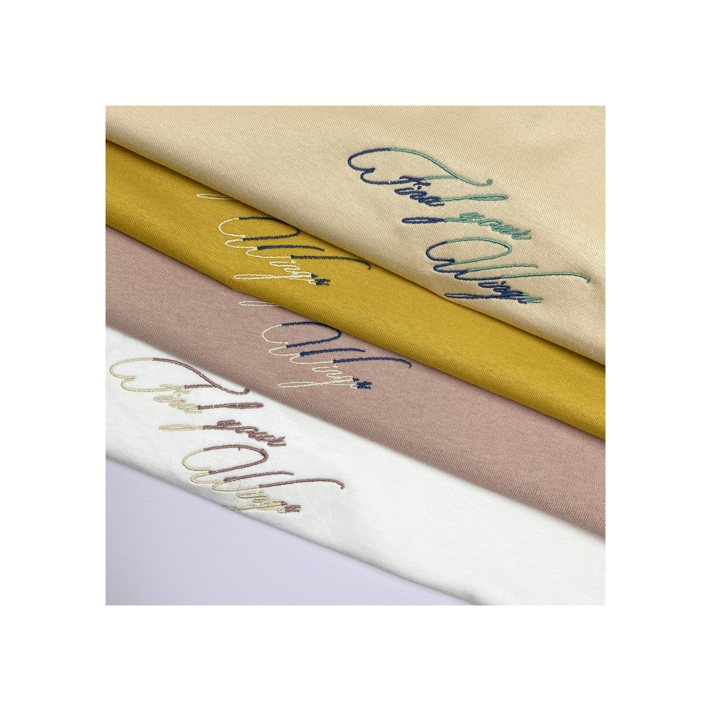 Áo Tshirt nam PAPKA 1076 chất Cotton 100% màu trắng thêu chữ FIND YOUR WINGS