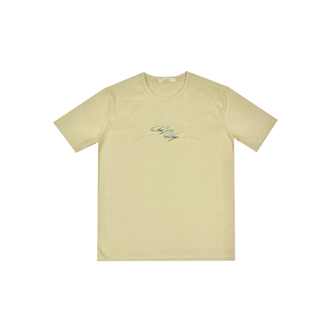 Áo Tshirt nam PAPKA 1076 chất Cotton 100% màu be thêu chữ FIND YOUR WINGS