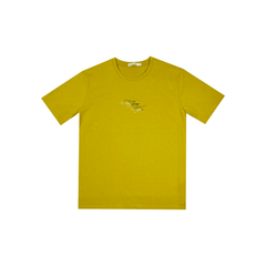 Áo Tshirt nam PAPKA 1076 chất Cotton 100% màu vàng thêu chữ FIND YOUR WINGS