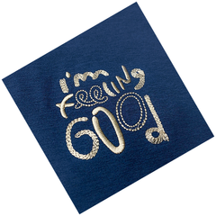 Áo Tshirt nam PAPKA 1076 màu xanh đen chất Cotton PC in chữ Im Feeling Good