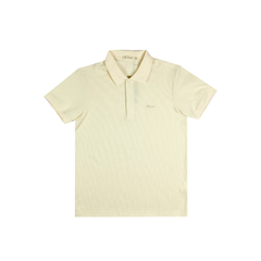 Áo polo nam PAPKA 1090 màu vàng kem chất cotton lưới thoáng mát đứng form thoải mái khi mặc