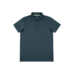 Áo polo nam PAPKA 1090 thun lạnh màu xanh nhớt in họa tiết thoáng mát năng động