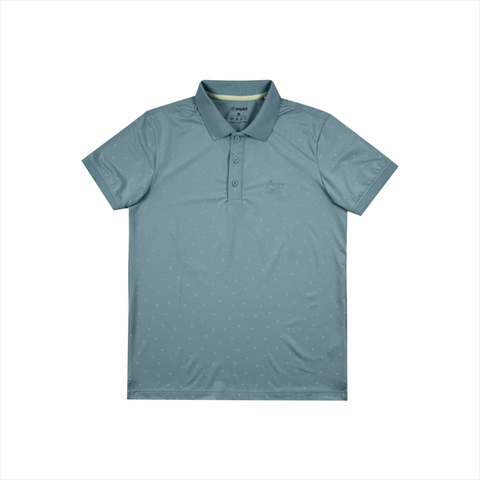 Áo polo nam PAPKA 1090 thun lạnh màu xám xanh in họa tiết thoáng mát năng động