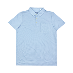 Áo Polo Nam PAPKA 1107 màu xanh có túi thêu lưới nhỏ form Slim Fit bền đẹp