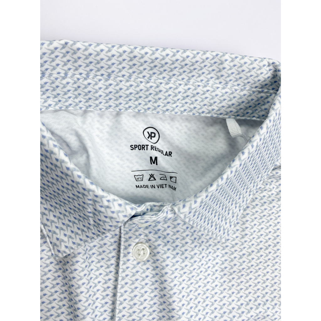 Áo polo GOLF nam PAPKA 1107 màu trắng với chi tiết không sử dụng bo cổ và bo tay tạo sự thoải mái tuyệt đối
