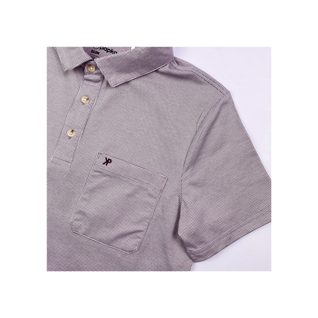 Áo Polo Nam PAPKA 1107 màu đỏ có túi thêu lưới nhỏ form Slim Fit bền đẹp