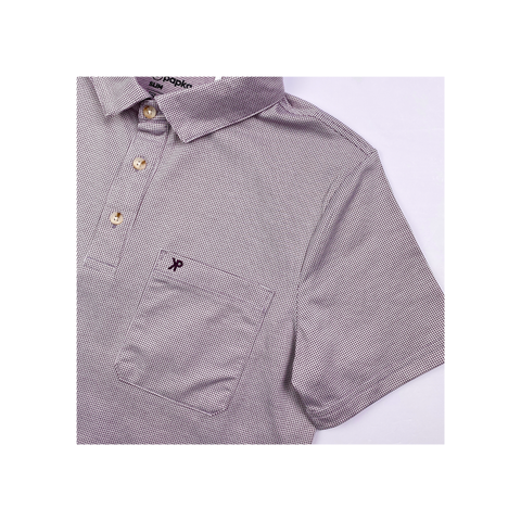 Áo Polo Nam PAPKA 1107 màu đỏ có túi thêu lưới nhỏ form Slim Fit bền đẹp