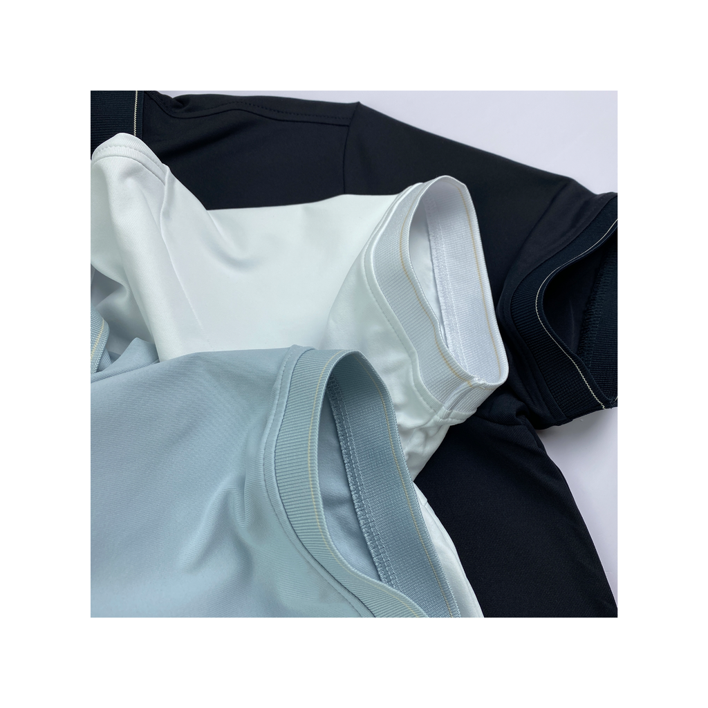 Áo polo nam PAPKA 1113 màu đen viền cổ chất vải Poly Airism mỏng thoáng nhẹ