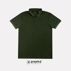 Áo polo nam Papka 1114 màu xanh olive chất vải mỏng nhẹ kết hợp bo cổ trẻ trung