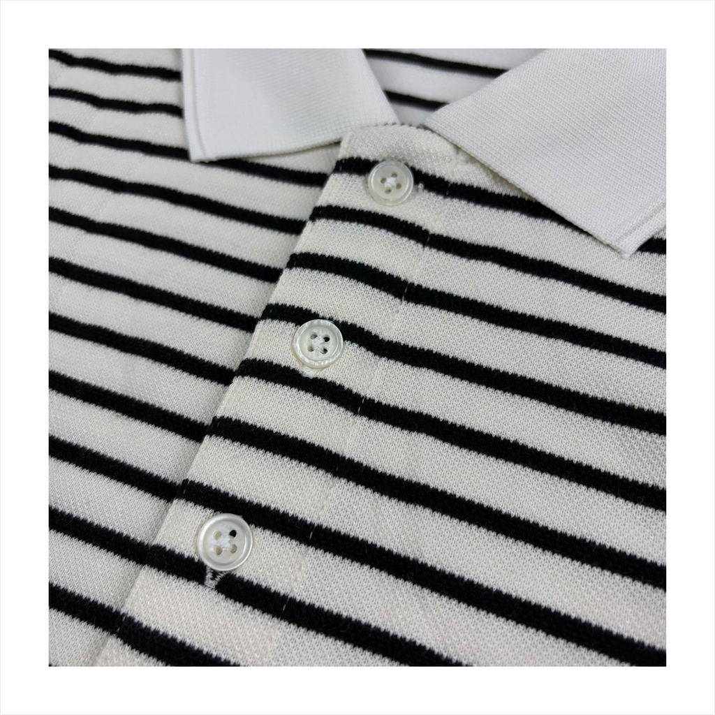 Polo nam PAPKA 1117 chất Cotton Jersey dệt sọc cao cấp bền đẹp