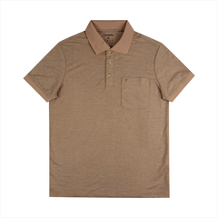 Polo nam PAPKA 1119 chất Cotton Pique dệt nổi màu cam gạch thoáng mát lịch lãm
