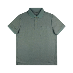 Polo nam PAPKA 1119 chất Cotton Pique dệt nổi màu xanh rêu thoáng mát lịch lãm