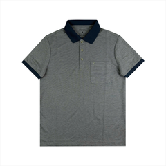 Polo nam PAPKA 1119 chất Cotton Pique dệt nổi màu xanh dương thoáng mát lịch lãm