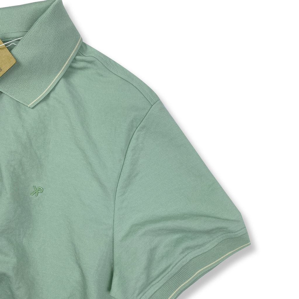 Áo thun Polo nam PAPKA 1120 màu xanh mint chất vải Pique pha Rayon mỏng nhẹ mát