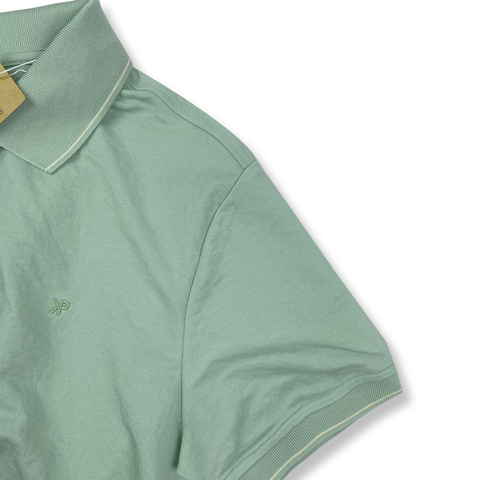 Áo thun Polo nam PAPKA 1120 màu xanh mint chất vải Pique pha Rayon mỏng nhẹ mát