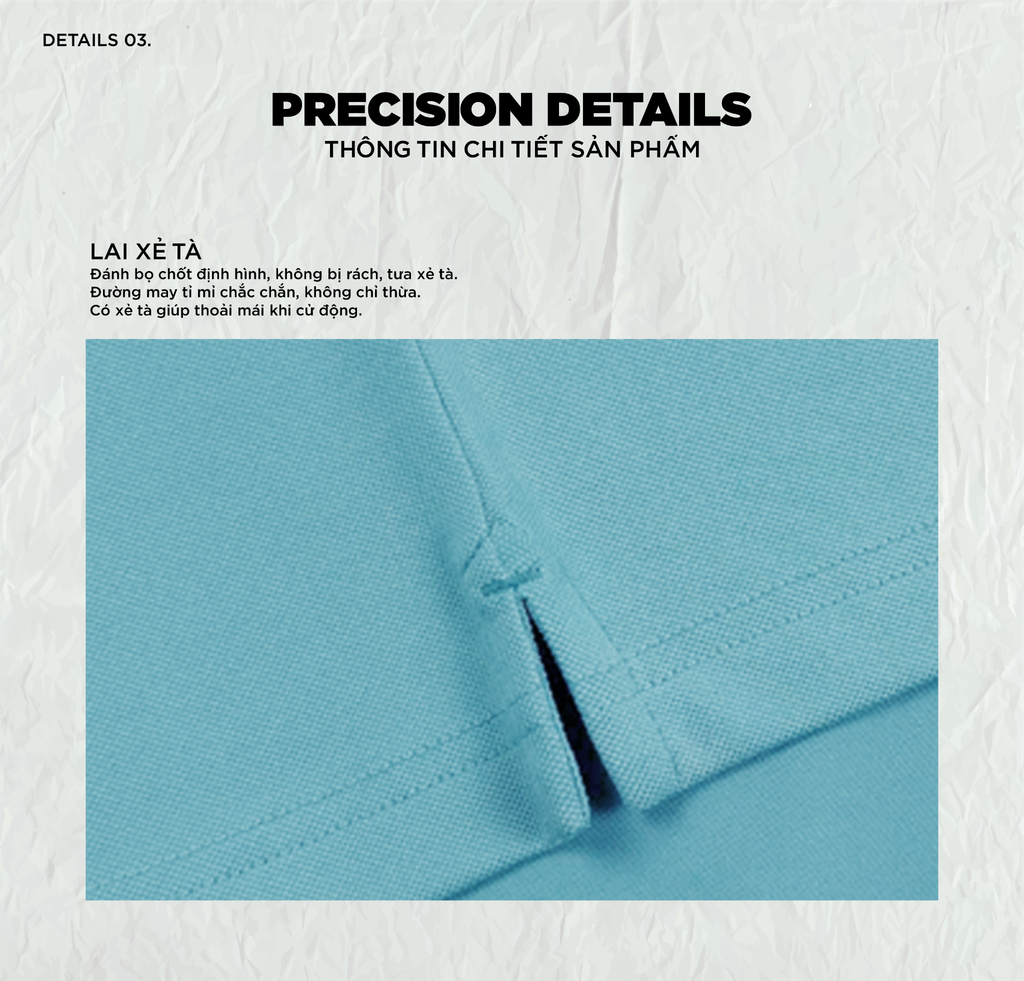 Áo polo nam PAPKA 1121 màu trắng phối bo trơn tổ ong, chất Poly Pique bền đẹp