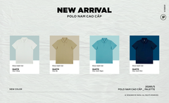 Áo polo nam PAPKA 1121 màu be phối bo trơn tổ ong, chất Poly Pique bền đẹp
