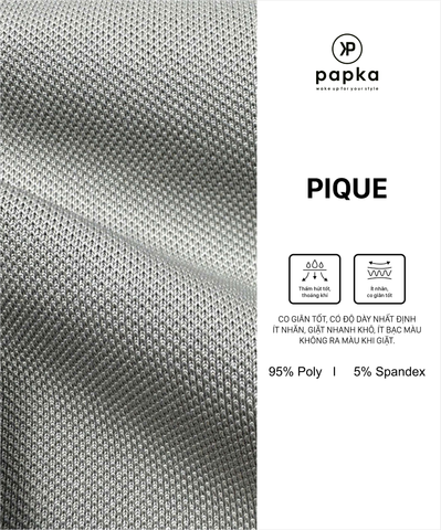 Áo polo nam cao cấp PAPKA 1121 màu xám phối sọc nhuyễn bo cổ tạo điểm nhấn trẻ trung, chất Poly Pique co dãn và thấm hút tốt