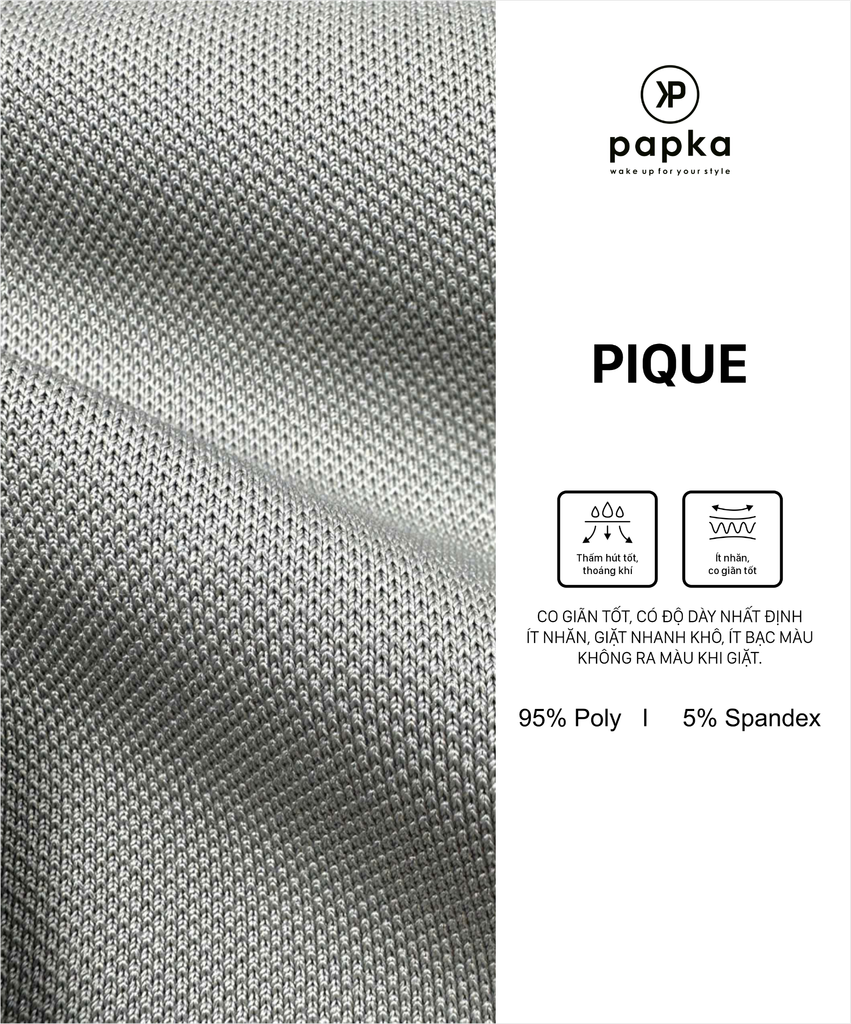 Áo polo nam cao cấp PAPKA 1121 màu xanh đen phối sọc nhuyễn bo cổ tạo điểm nhấn trẻ trung, chất Poly Pique co dãn và thấm hút tốt