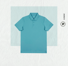 Áo polo nam PAPKA 1121 màu xanh ngọc phối bo trơn tổ ong, chất Poly Pique bền đẹp