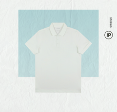 Áo polo nam PAPKA 1121 màu trắng phối bo trơn tổ ong, chất Poly Pique bền đẹp
