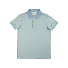 Áo polo nam PAPKA 1122 màu xanh biển kẻ họa tiết hình thoi màu trắng tạo nét phá cách hiện đại