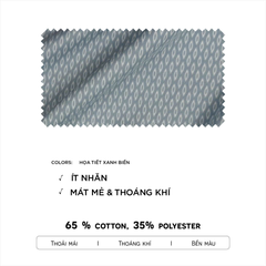 Áo polo nam PAPKA 1122 màu xanh biển kẻ họa tiết hình thoi màu trắng tạo nét phá cách hiện đại