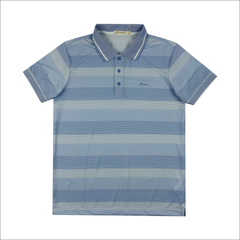 Áo polo nam Papka 1122 màu xanh biển form Regular rộng hơn với thiết kế sọc cổ điển và chất vải cotton pha siêu mát, siêu thoáng khí tạo cảm giác thoải mái khi mặc