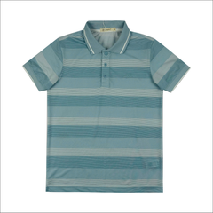Áo polo nam Papka 1122 màu xanh ngọc form Regular rộng hơn với thiết kế sọc cổ điển và chất vải cotton pha siêu mát, siêu thoáng khí tạo cảm giác thoải mái khi mặc