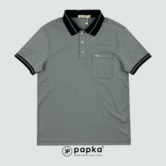 Áo Polo nam Papka 1122 họa tiết caro cổ điển phối bo cổ đen kèm túi ngực