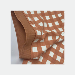 Áo polo nam Papka 1122 họa tiết Gingham màu cam đất ấm áp, tạo cảm giác năng động mà tinh tế