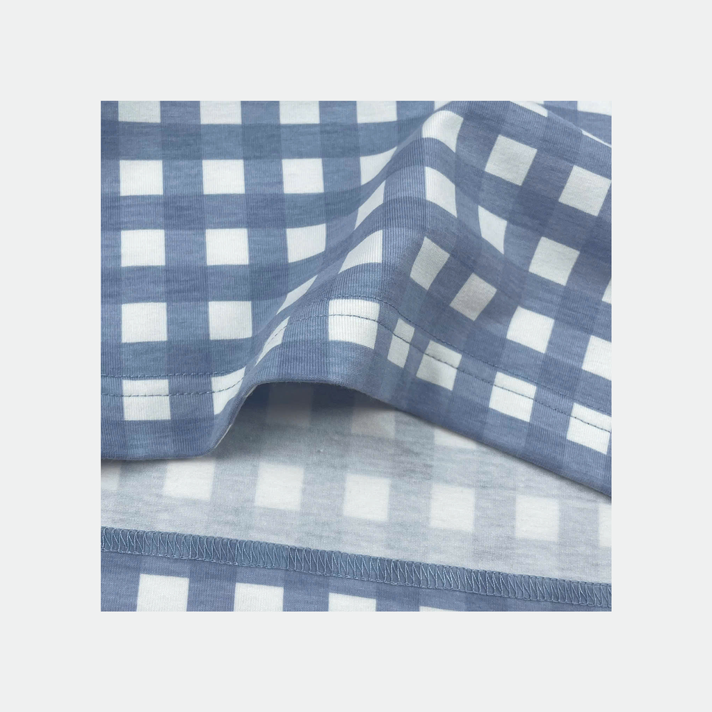 Áo polo nam Papka 1122 họa tiết Gingham màu xanh biển sâu mang hơi hướng cổ điển, sang trọng
