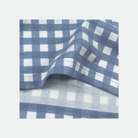 Áo polo nam Papka 1122 họa tiết Gingham màu xanh biển sâu mang hơi hướng cổ điển, sang trọng
